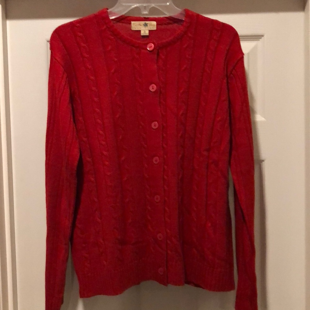 Red Button Up Women’s Turtle Bay Sweater - M
